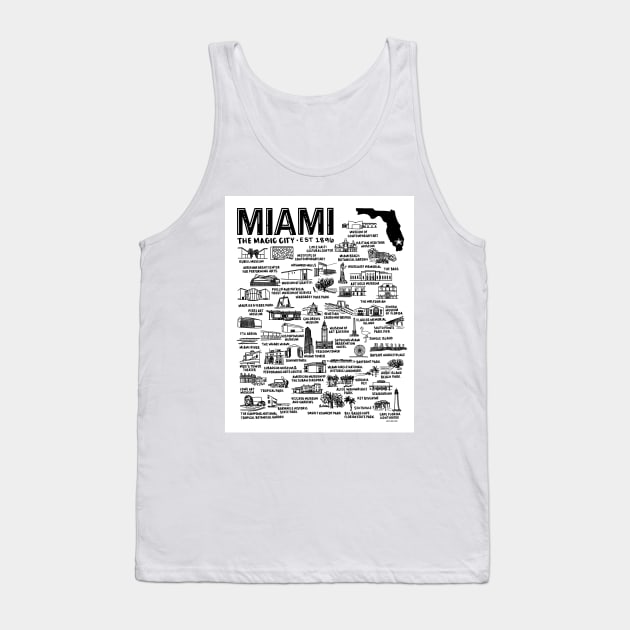 Miami Florida Map Tank Top by fiberandgloss